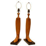 A Pair Of English Equestrian Boot Stretcher Lamps