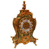 A Napoleon III Style Mantle Clock in Very rare green Tortoise Sh