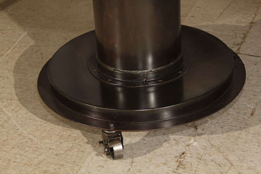 American Custom Round Steel Table For Sale