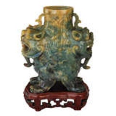 A Fine Late 19th or Early 20th C. Carved Jade Urn 7