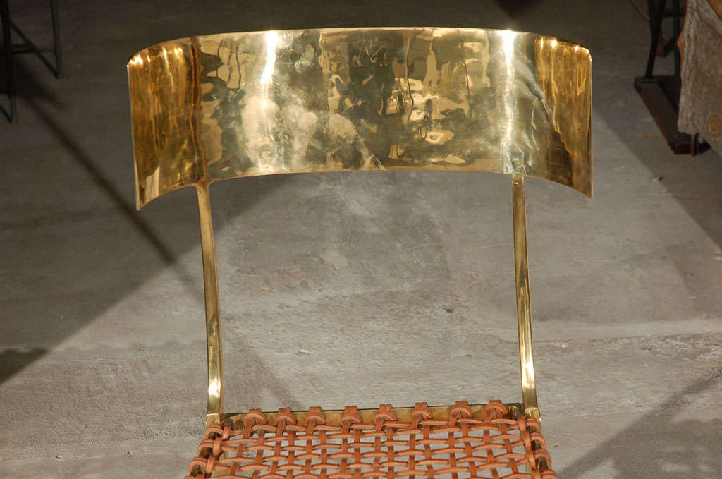Contemporary Brass Klismos Style Chairs For Sale