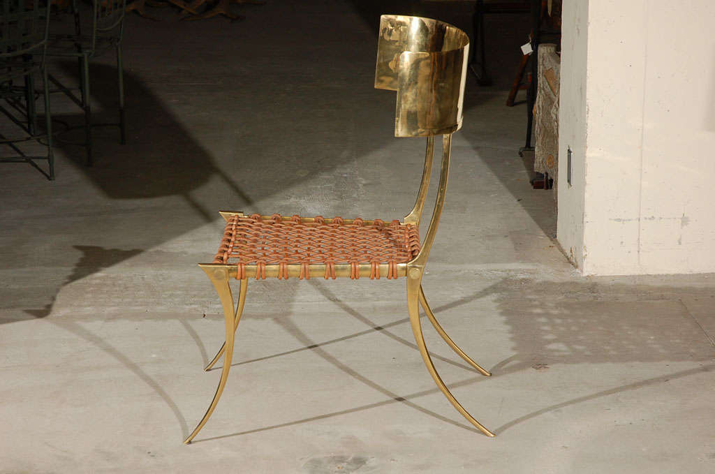 Brass Klismos Style Chairs For Sale 2