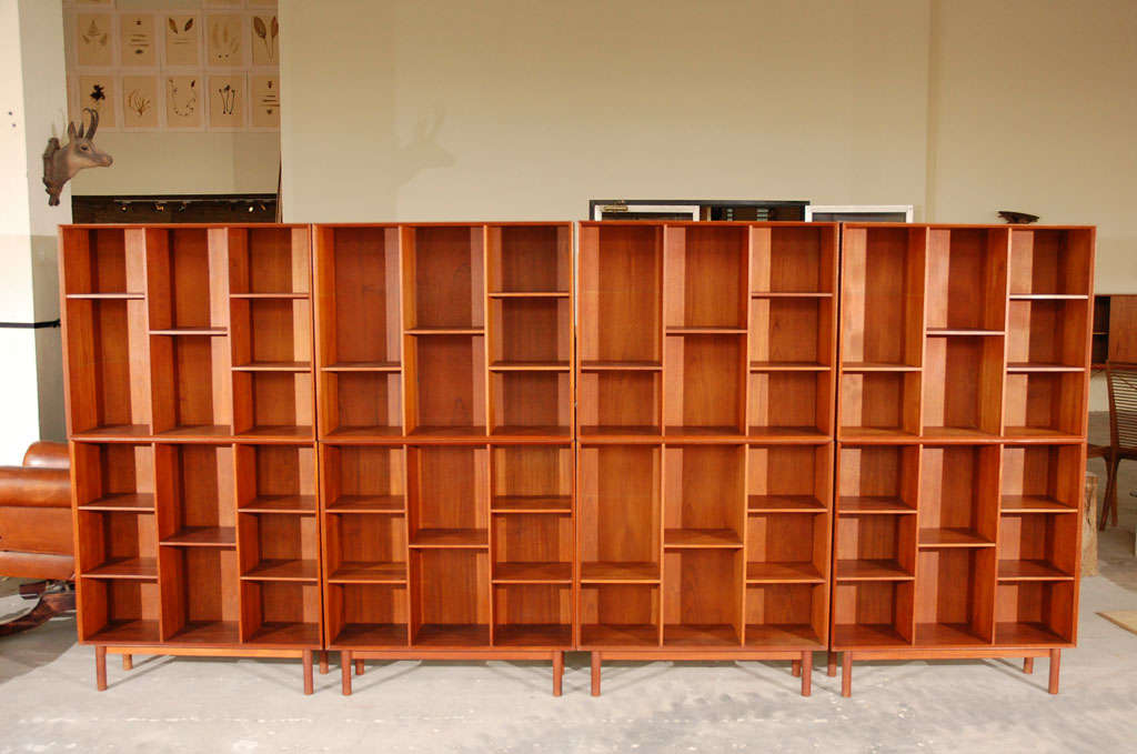 Set of 8 Teak Book Shelves