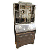 Vintage Mirrored Secretary with Pale Gold Detailing
