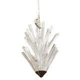 Mid Century Venini Chandelier with Faceted Glass Prisms