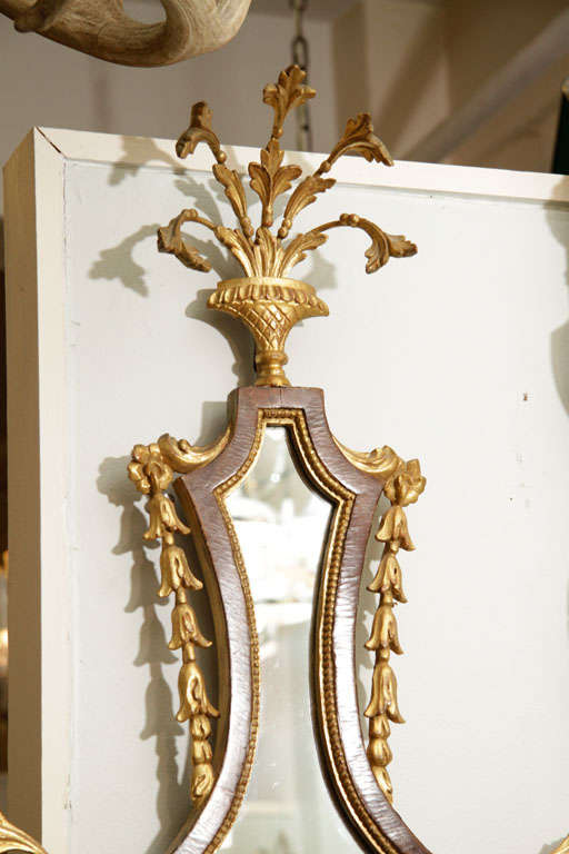 French A pair of Art Deco Mirrored Candelabra sconces