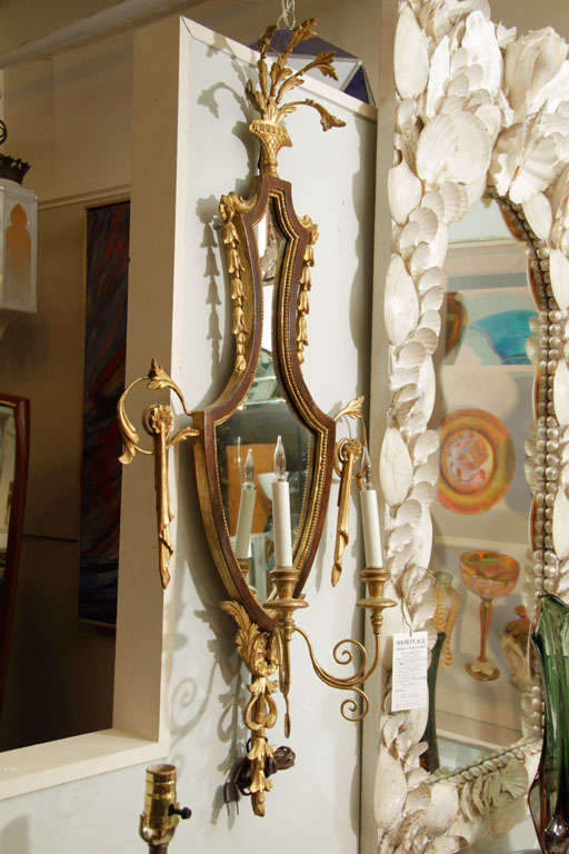 A pair of Art Deco Mirrored Candelabra sconces 1
