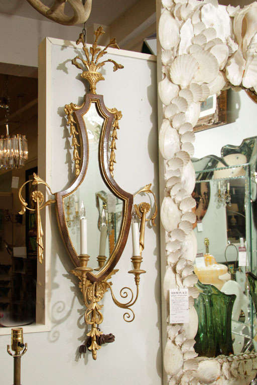 A pair of Art Deco Mirrored Candelabra sconces 2