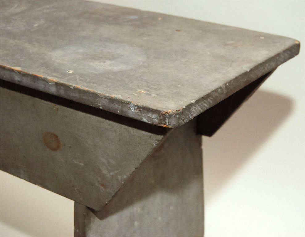 19th Century Grey Bucket Bench