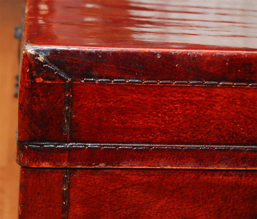 19th Century Red Lacquered Vellum Box 2