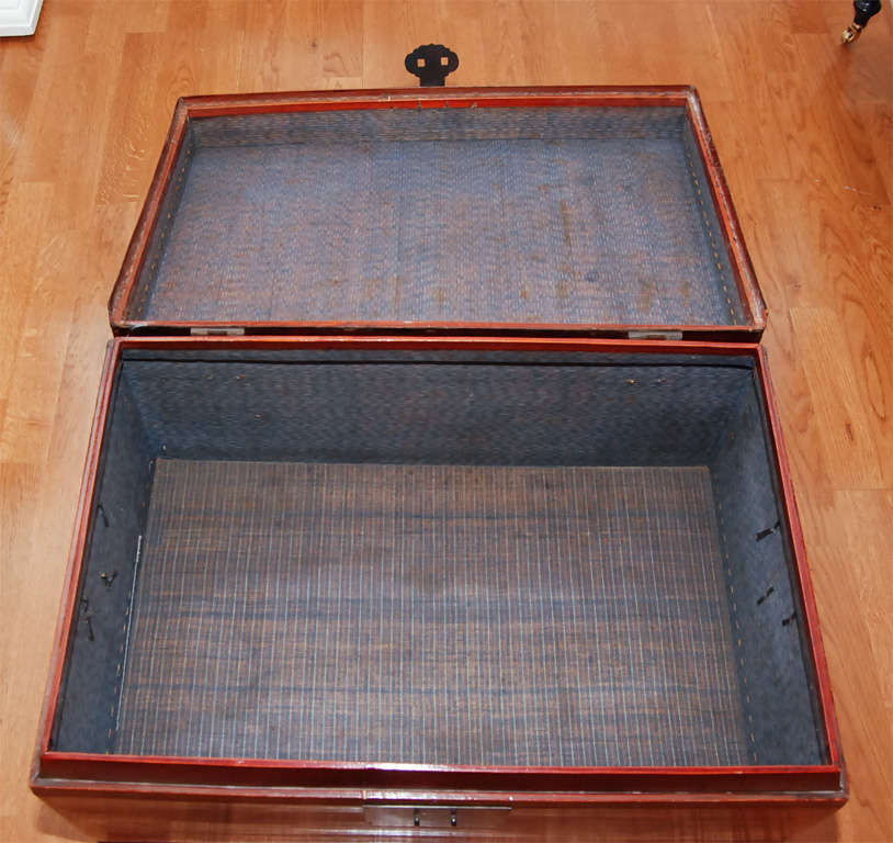 19th Century Red Lacquered Vellum Box 3