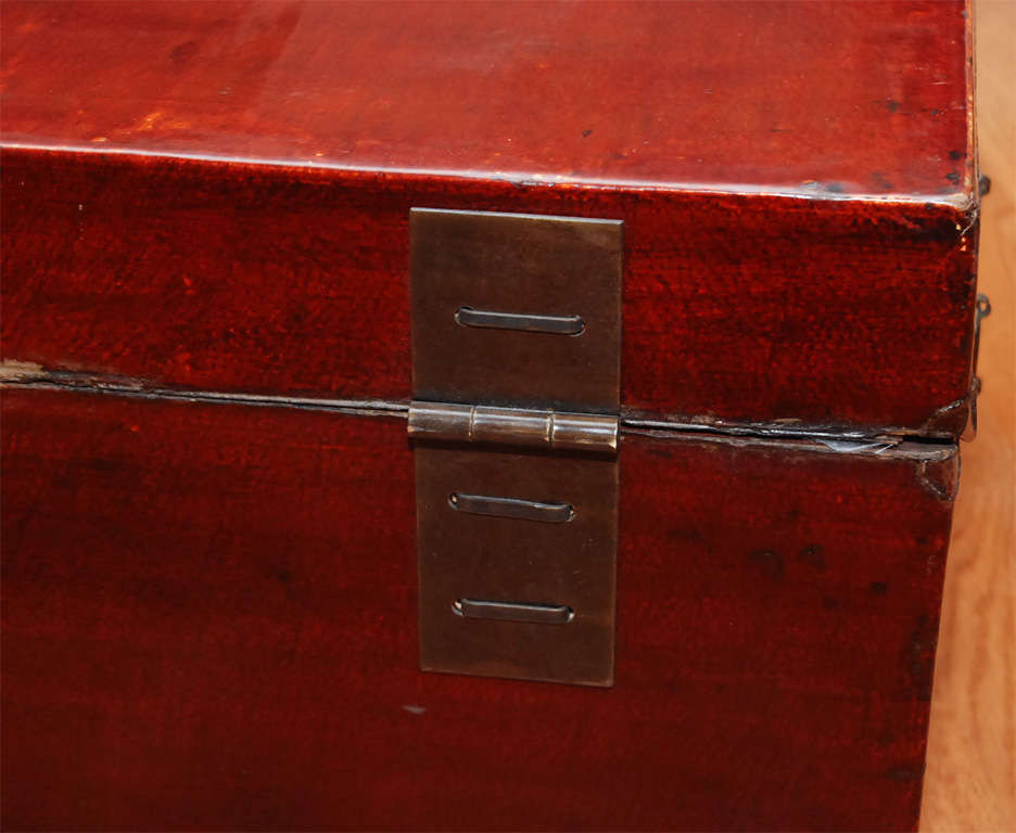 19th Century Red Lacquered Vellum Box 5