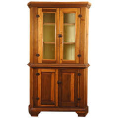 Antique Glazed Corner Cupboard