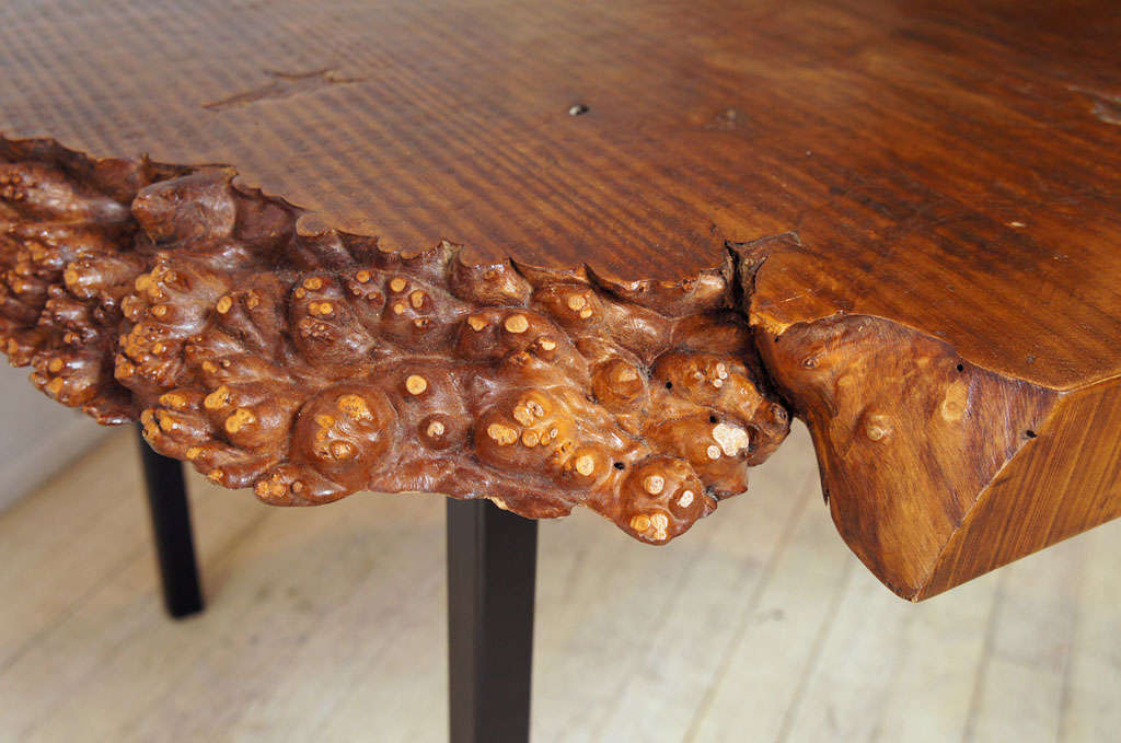 20th Century Exquisite Burl Wood Cocktail Table For Sale