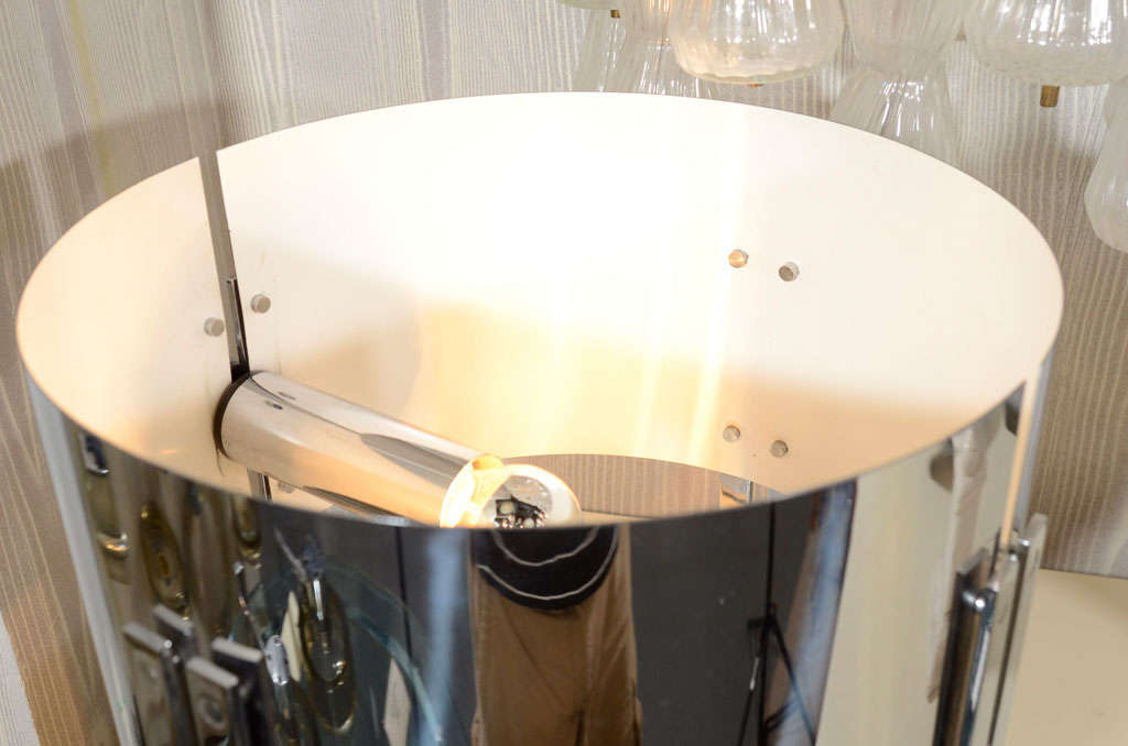 Lumenform Italian 1970s Modern Chrome Table Lamp In Good Condition For Sale In New York, NY