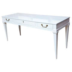 White Lacquered Desk/Console by Baker