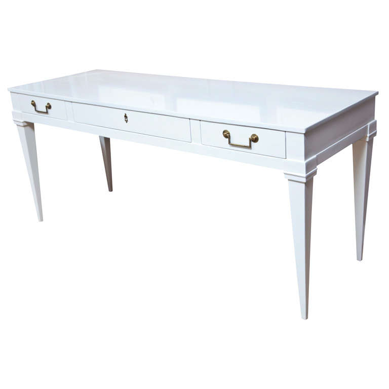 White Lacquered Desk/Console by Baker