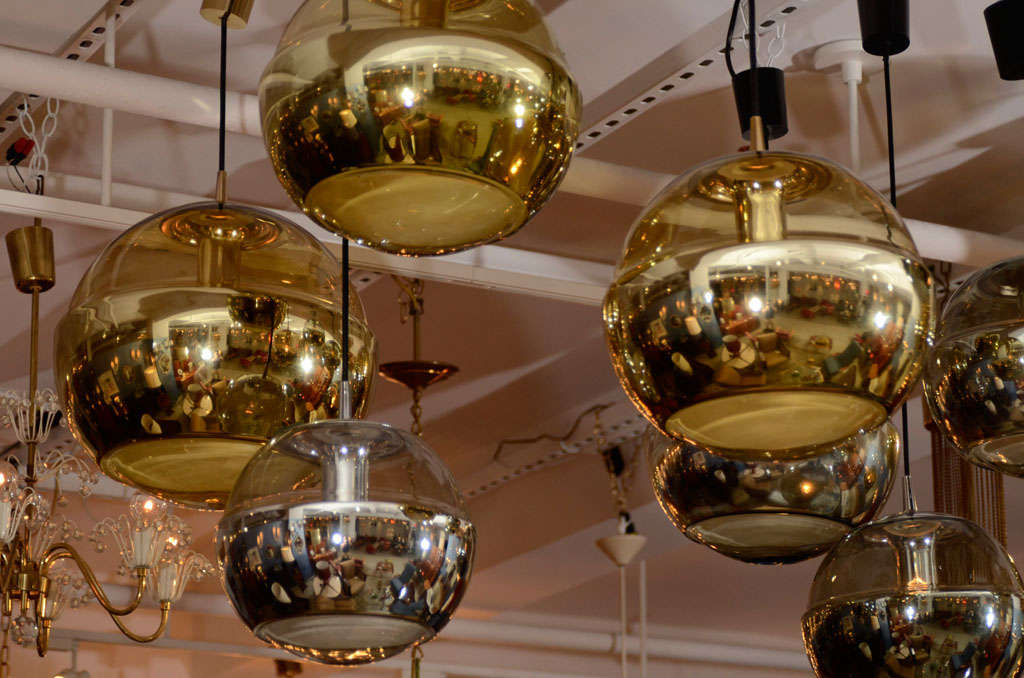 Stunning Group of Silver and Gold Hanging Ball Chandeliers 3