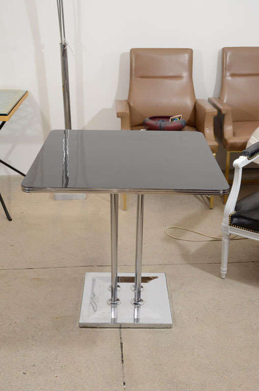 French Elegant Black and Chrome Table