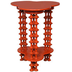 Vintage Extremely Orange "Spool" Table