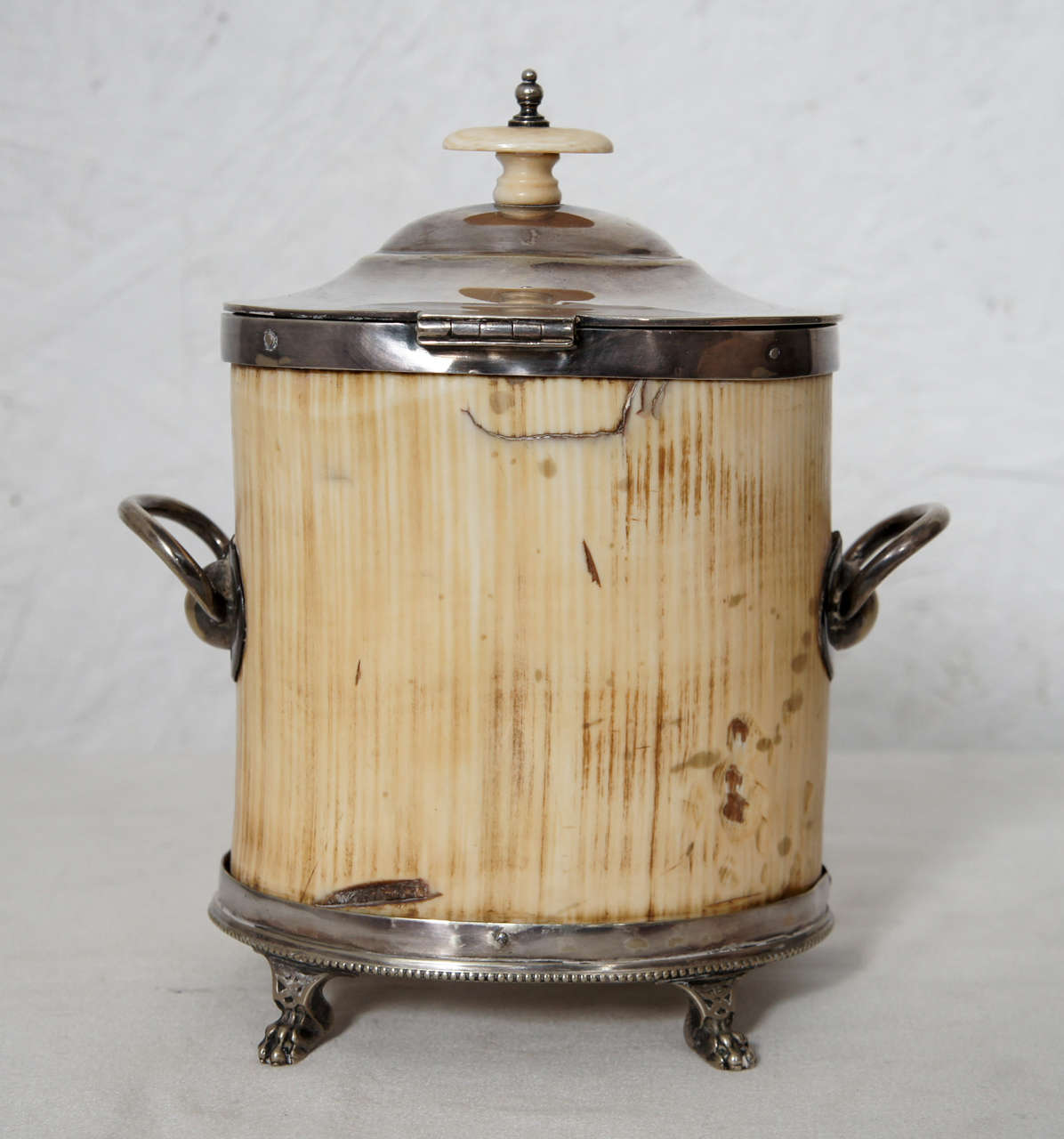 Silver and Ivory Tea Caddy For Sale 2