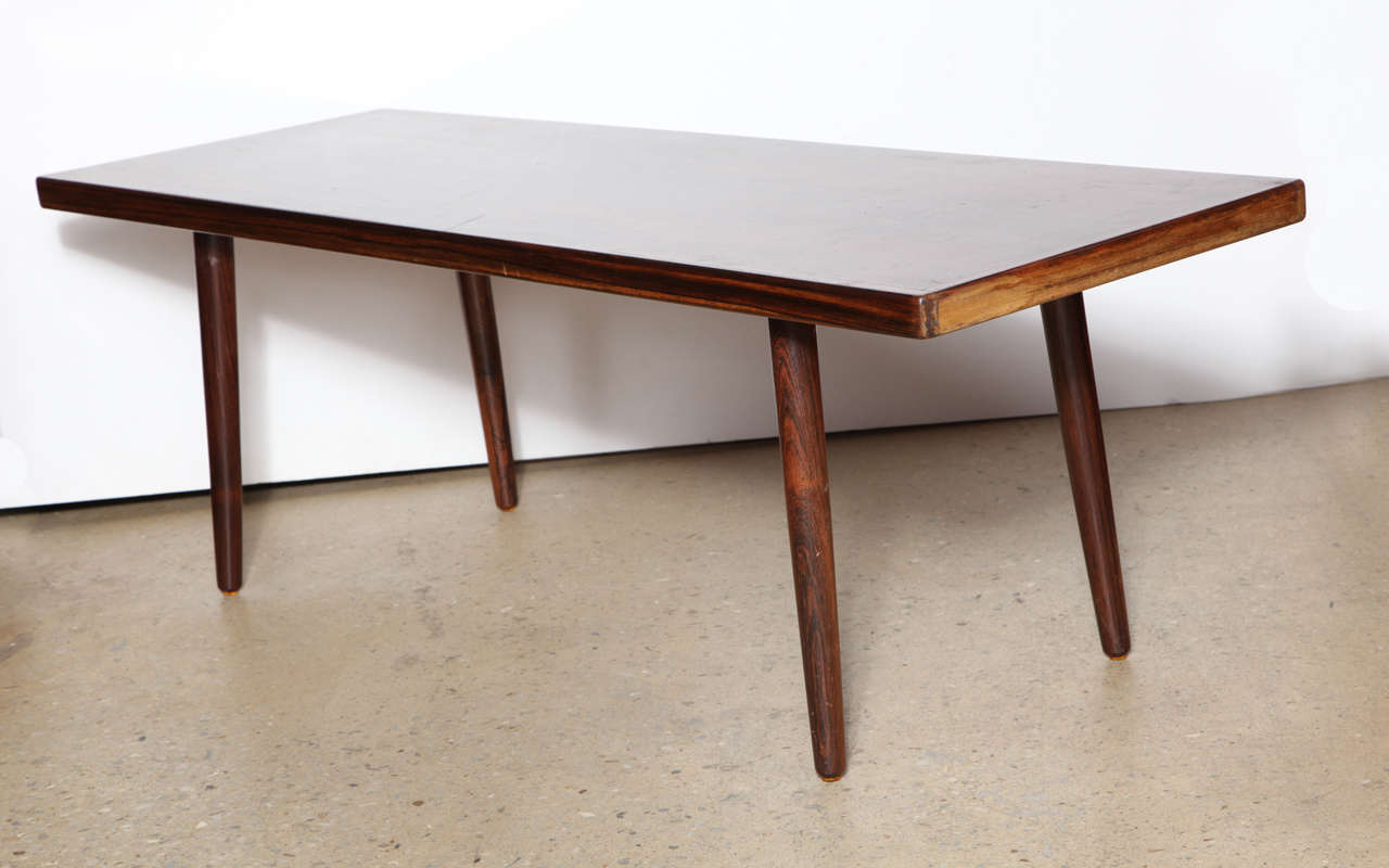 Scandinavian Modern Poul Volther for Frem Rojle Denmark Five Foot Solid Rosewood Coffee Table, 1950s