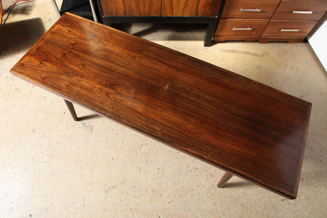 Mid-20th Century Poul Volther for Frem Rojle Denmark Five Foot Solid Rosewood Coffee Table, 1950s