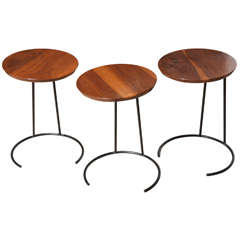 rare set of 3 Jens Risom Stacking Tables