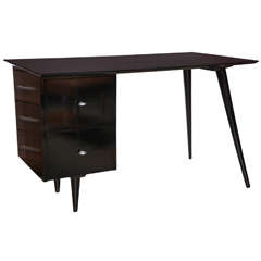 early Paul McCobb Black Lacquer Planner Group Desk