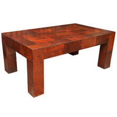 Leather Parson's Style Cocktail Table