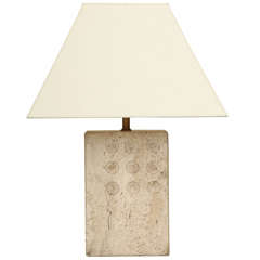Rectangular Travertine Lamp, c. 1950
