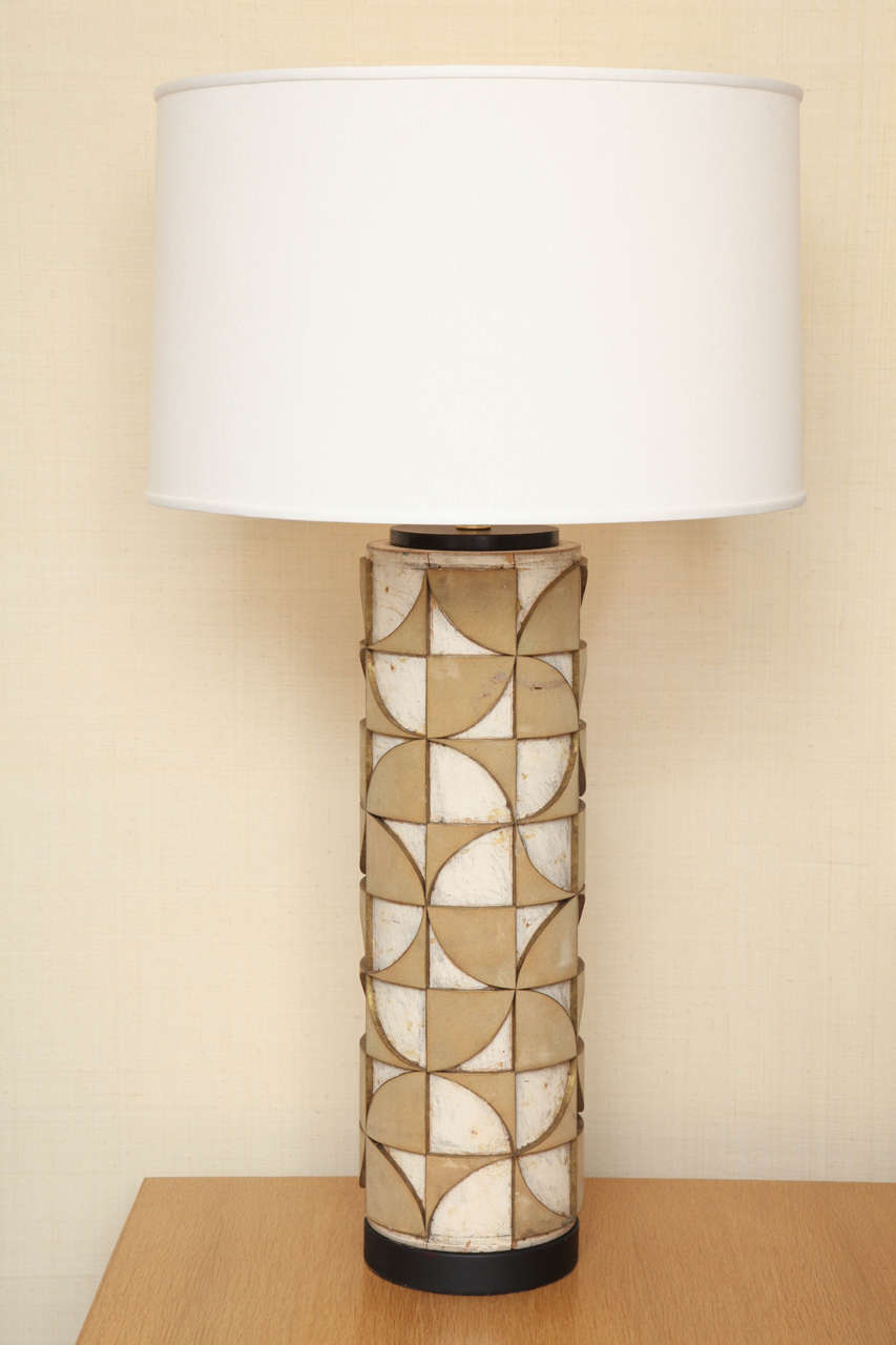 Large Wallpaper Roller Lamp, c. 1950 at 1stDibs
