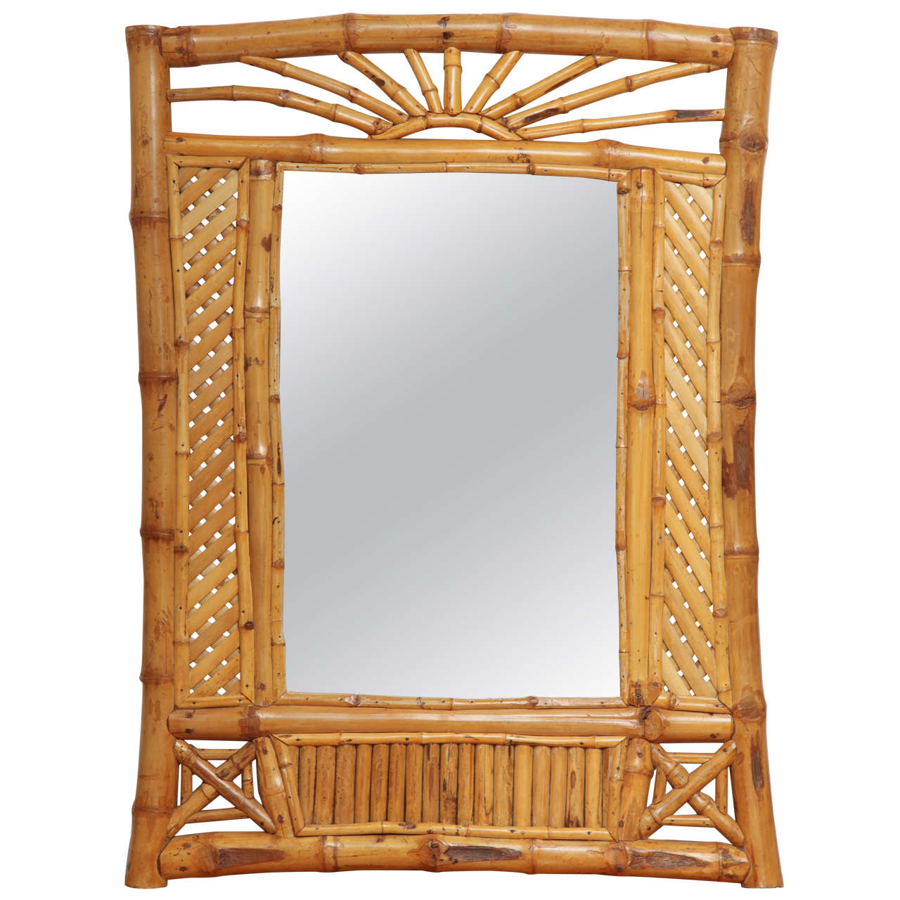 Rustic Bamboo Mirror, c. 1960 at 1stdibs