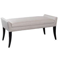 Vintage Deco Style Upholstered Bench