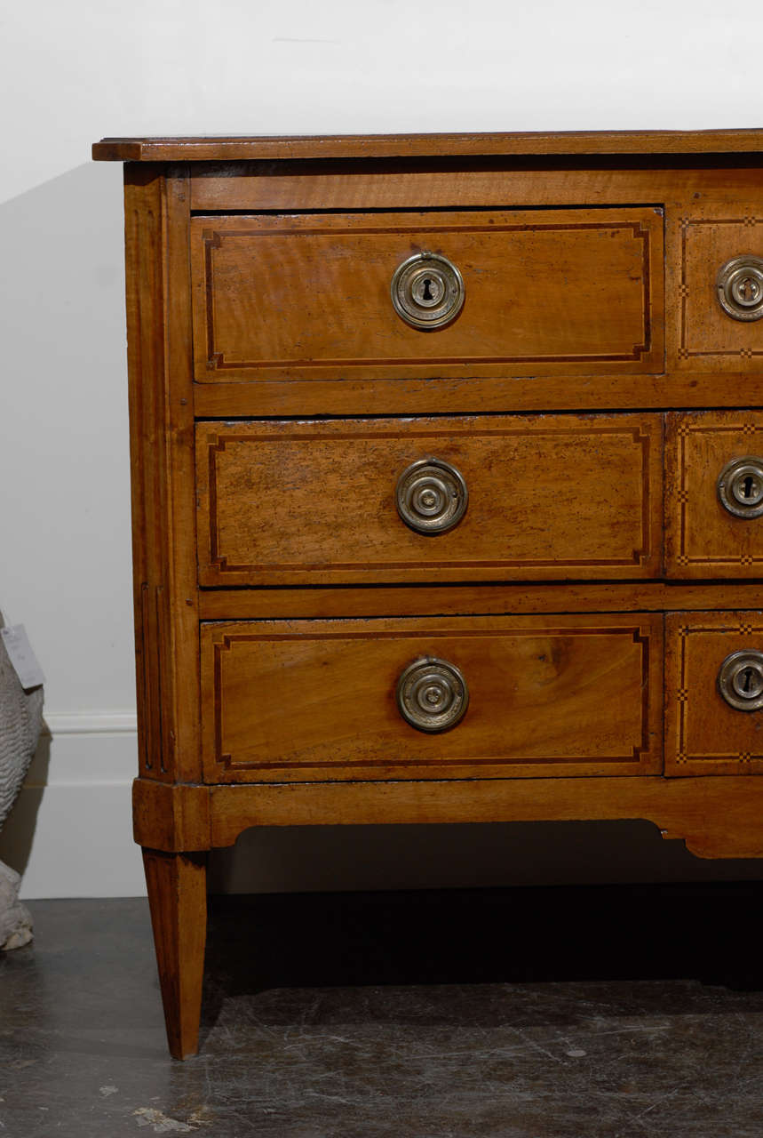 18 th c. Italian Fruitwood Commode/Chest with Inlay