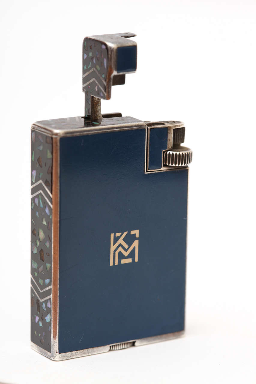 Mid-20th Century Art Deco Alfred Dunhill Lighter & Cigarette Case in Original Box