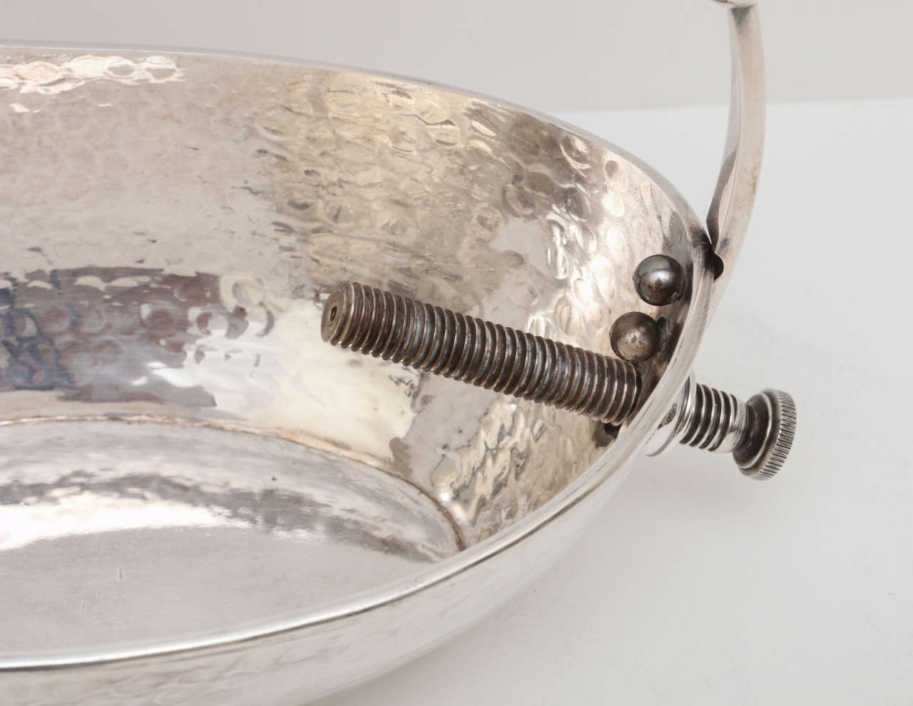 Mid-20th Century Large Hammered Silver Bottle Holder