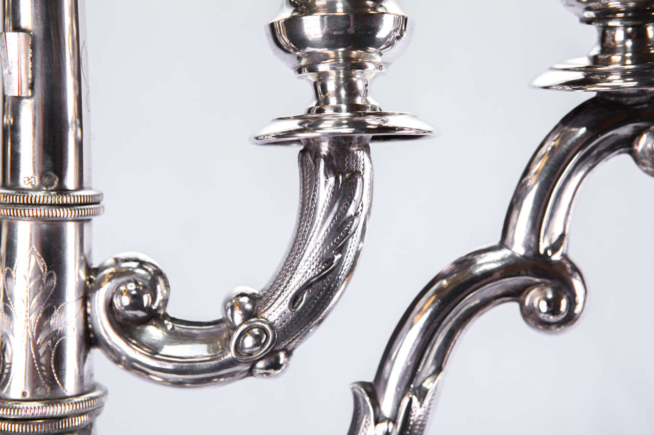 Rare Silver Candelabra with Eagle, Austria, 1840 In Excellent Condition For Sale In Milan, IT