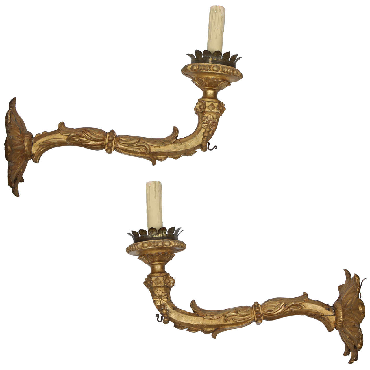 Rare Huge 18Th Century Torch Holders For Sale