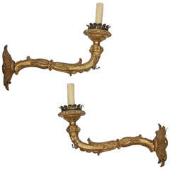 Rare Huge 18Th Century Torch Holders