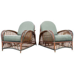 Pair of Stick Wicker Chairs