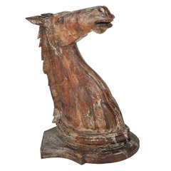 Early 20th Century Carved Horse Bust Early 20th Century Carved Horse Bust