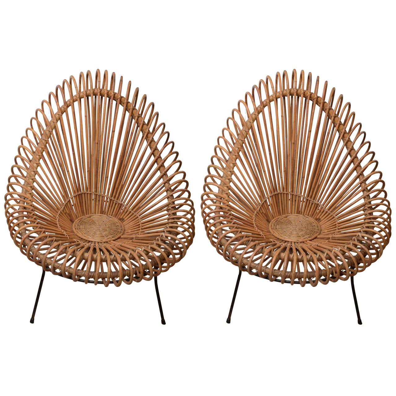 Pair of Albini Rattan Chairs