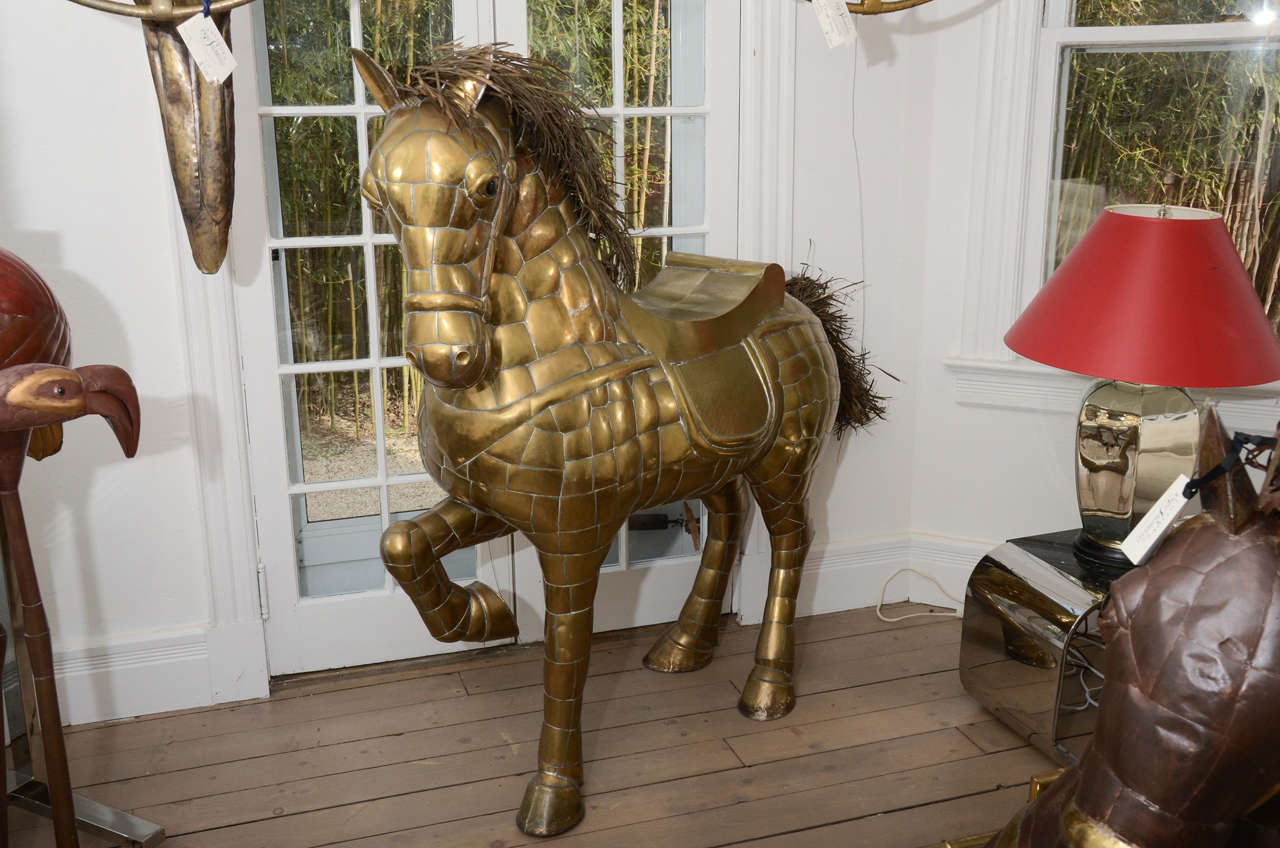 Sergio Bustamante brass sculptural horse! Just a fine example of craftsmanship and a beautiful rendering of a Shetland pony!