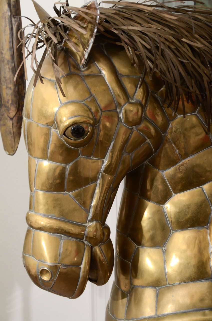 Mexican Sergio Bustamante Brass Sculptural Horse