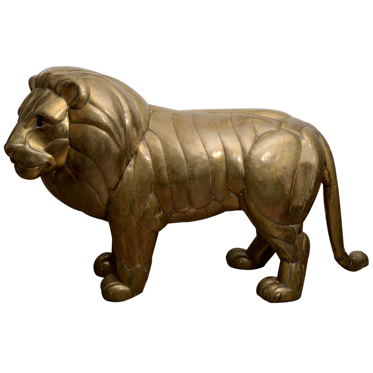 Sergio Bustamante Brass Lion Sculpture
