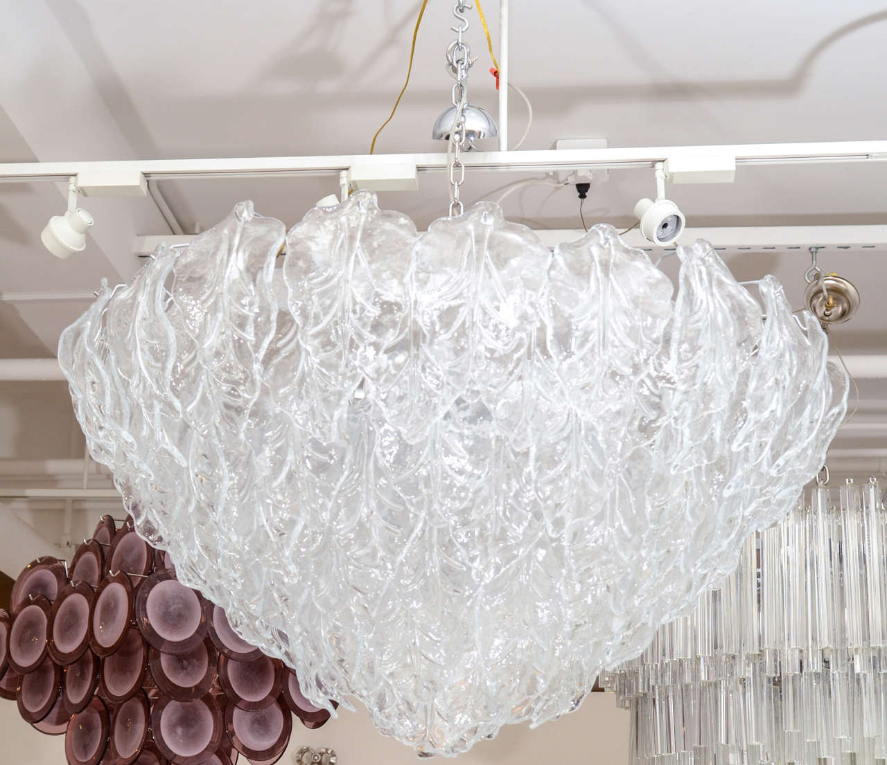 Murano Glass Leaves Chandelier in the Style of Venini (39