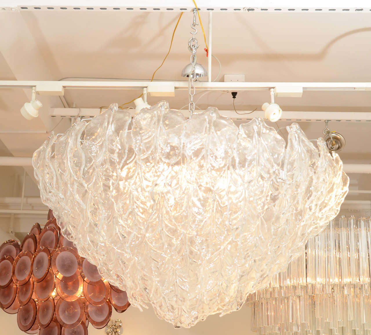 Murano Glass Leaves Chandelier in the Style of Venini (39