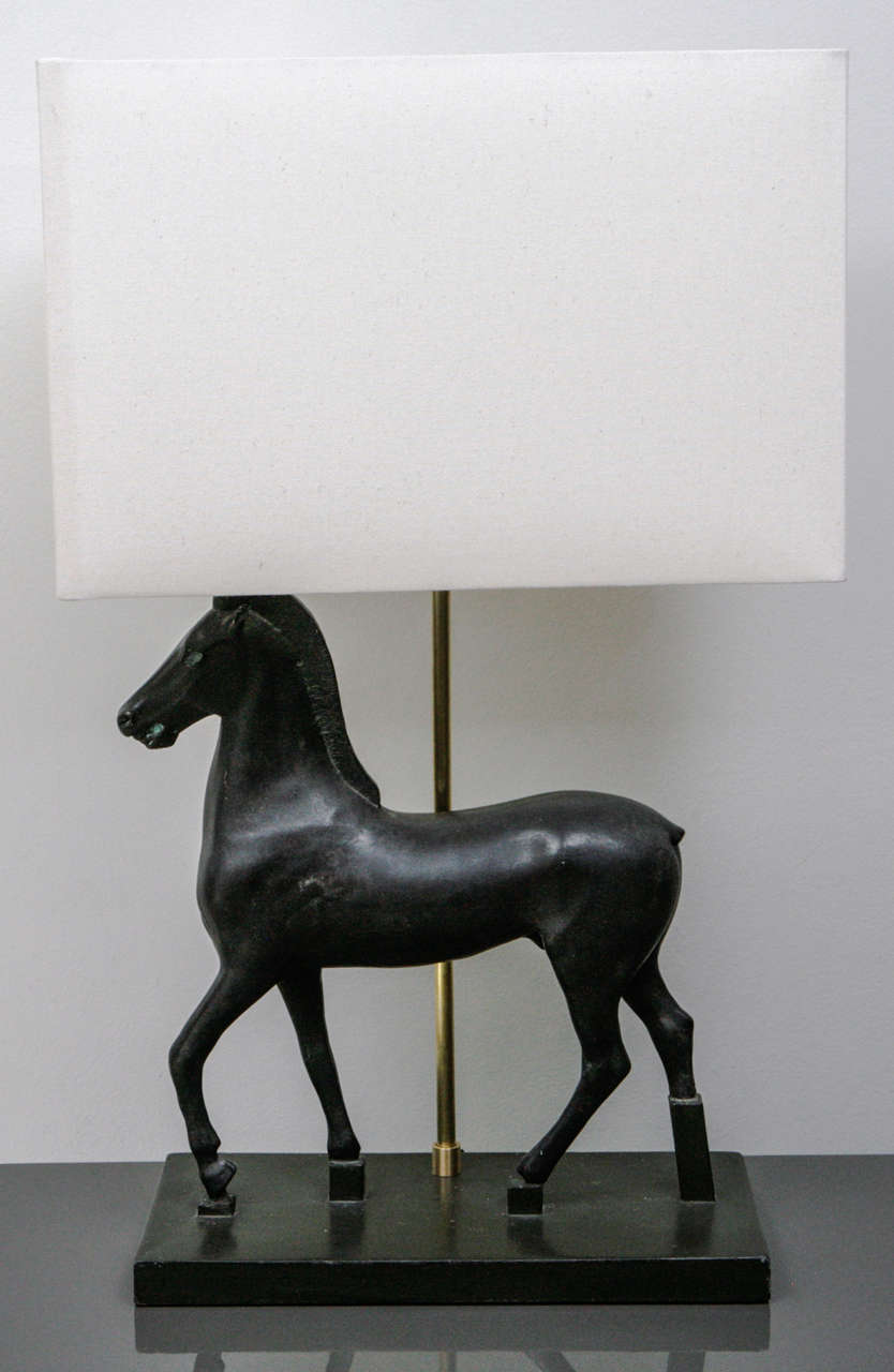 Ceramic Horse Lamp