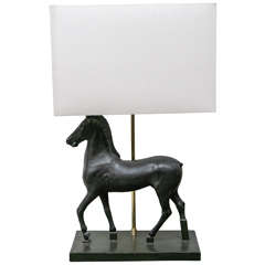 Ceramic Horse Lamp